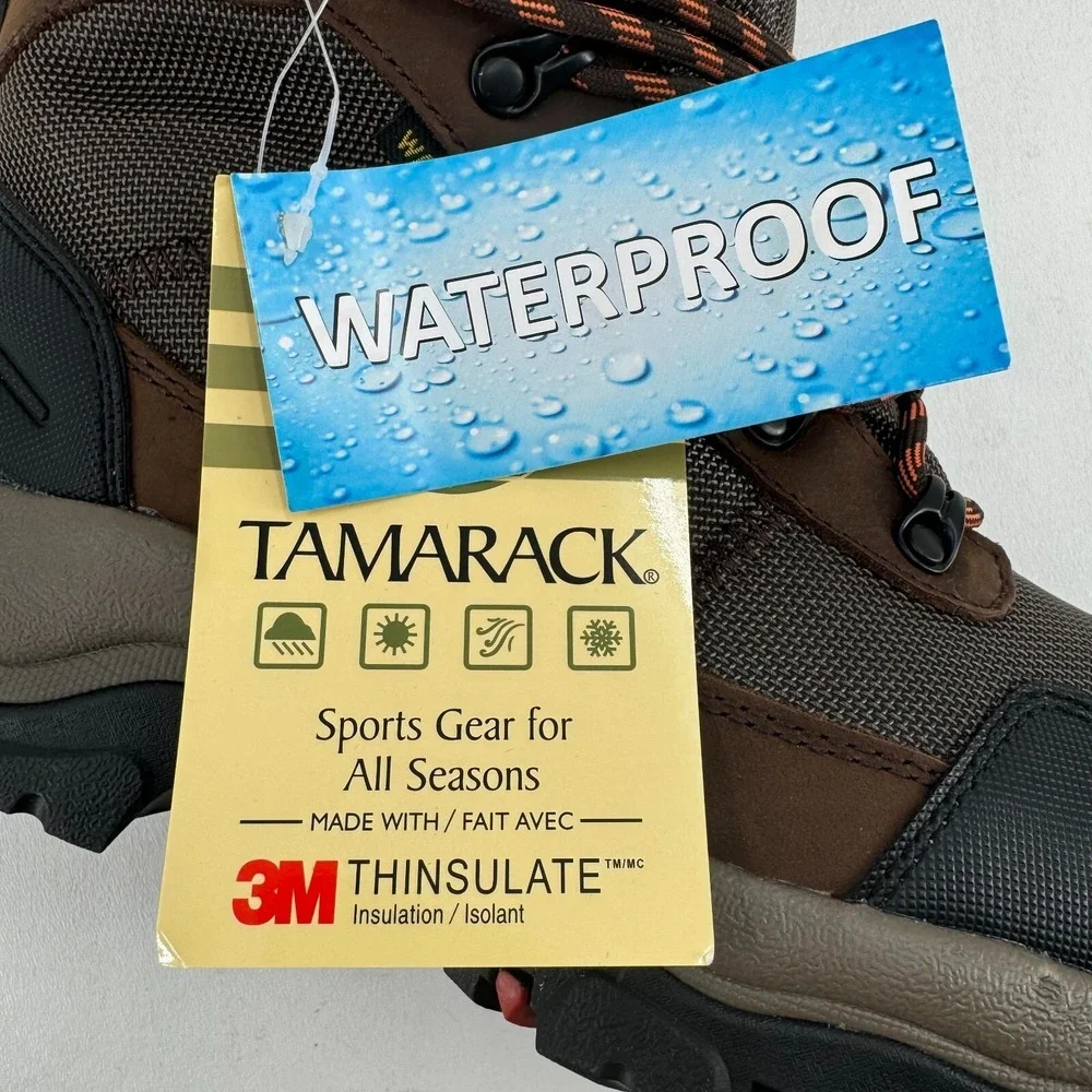 NEW Tamarack Snow Winter Boots MENS Brown Leather Mesh Lace Up Insulated SIZE 10